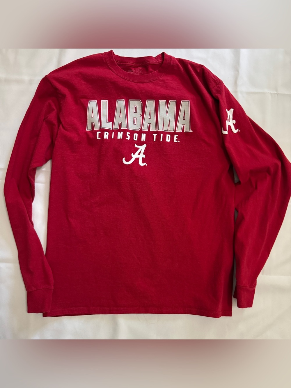 Men’s Alabama Crimson Tide Red Long Sleeve T-Shirt Shirt Size Large EUC